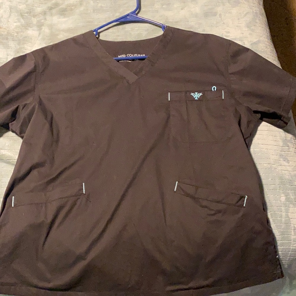 Cute black scrub top